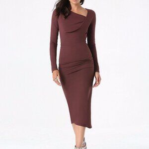 Bebe Chocolate Asymmetrical Dress Size S